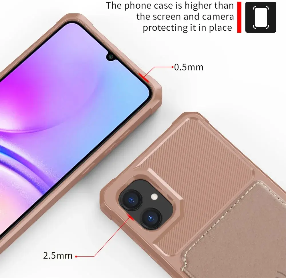 Samsung Galaxy A05 3 in 1 Back Cover Portemonnee Hoesje Roze afbeelding 10