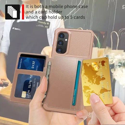 Samsung Galaxy A05s 3 in 1 Back Cover Portemonnee Hoesje Roze afbeelding 3