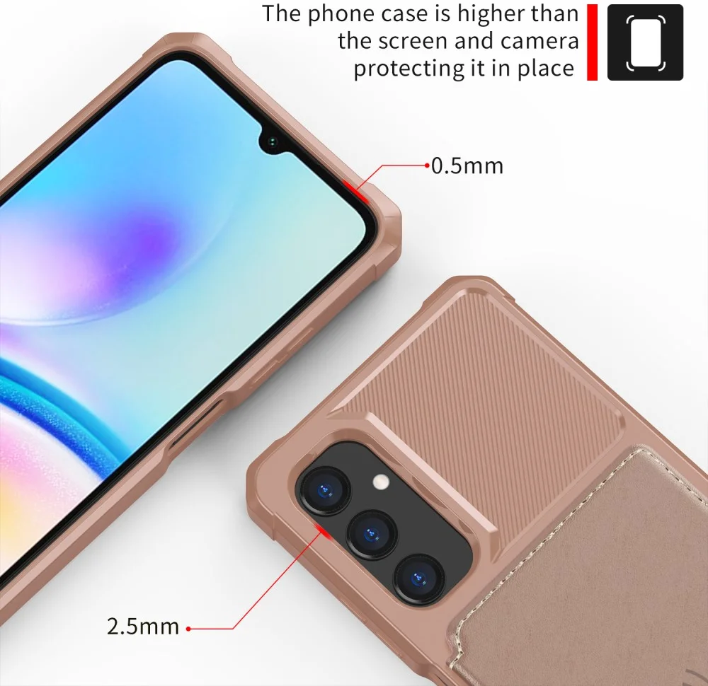 Samsung Galaxy A05s 3 in 1 Back Cover Portemonnee Hoesje Roze afbeelding 6