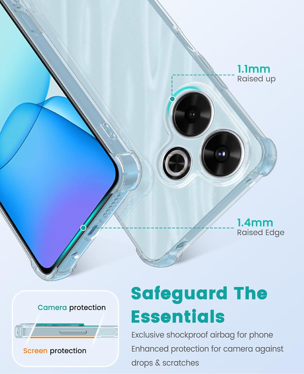 Xiaomi Redmi 13 4G / Poco M6 Hoesje Schokbestendig TPU Back Cover Transparant afbeelding 8