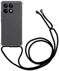 Xiaomi Poco F6 Pro Hoesje met Koord Schokbestendig TPU Transparant afbeelding