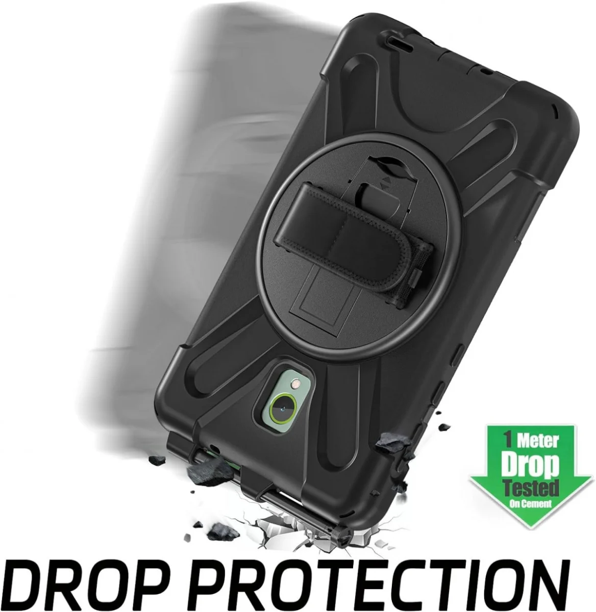 Samsung Galaxy Tab Active 5 Hoes met Kickstand en Handriem Zwart afbeelding 2