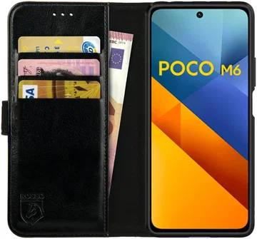 Rosso Element Xiaomi Redmi 13 4G / Poco M6 Hoesje Book Case Wallet Zwart