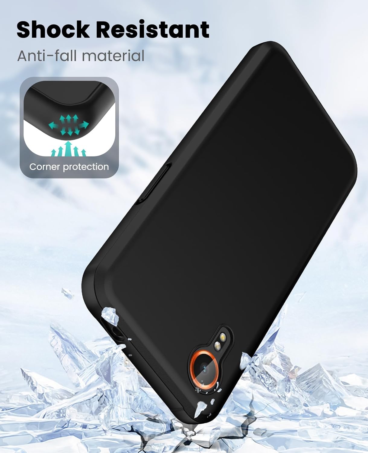 Samsung Galaxy Xcover 7 Hoesje Matte Back Cover Dun TPU Zwart afbeelding 2