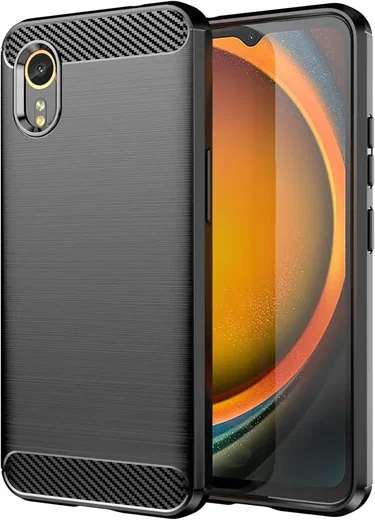 Samsung Galaxy Xcover 7 Hoesje Geborsteld TPU Back Cover Zwart afbeelding 1