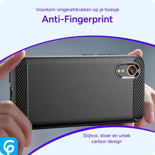 Samsung Galaxy Xcover 7 Hoesje Geborsteld TPU Back Cover Zwart afbeelding 4