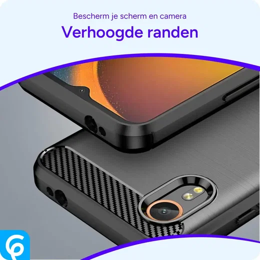 Samsung Galaxy Xcover 7 Hoesje Geborsteld TPU Back Cover Zwart afbeelding 6