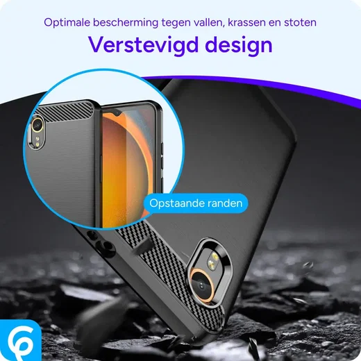 Samsung Galaxy Xcover 7 Hoesje Geborsteld TPU Back Cover Zwart afbeelding 2