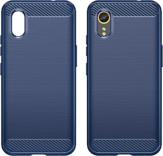 Samsung Galaxy Xcover 7 Hoesje Geborsteld TPU Back Cover Blauw afbeelding 2