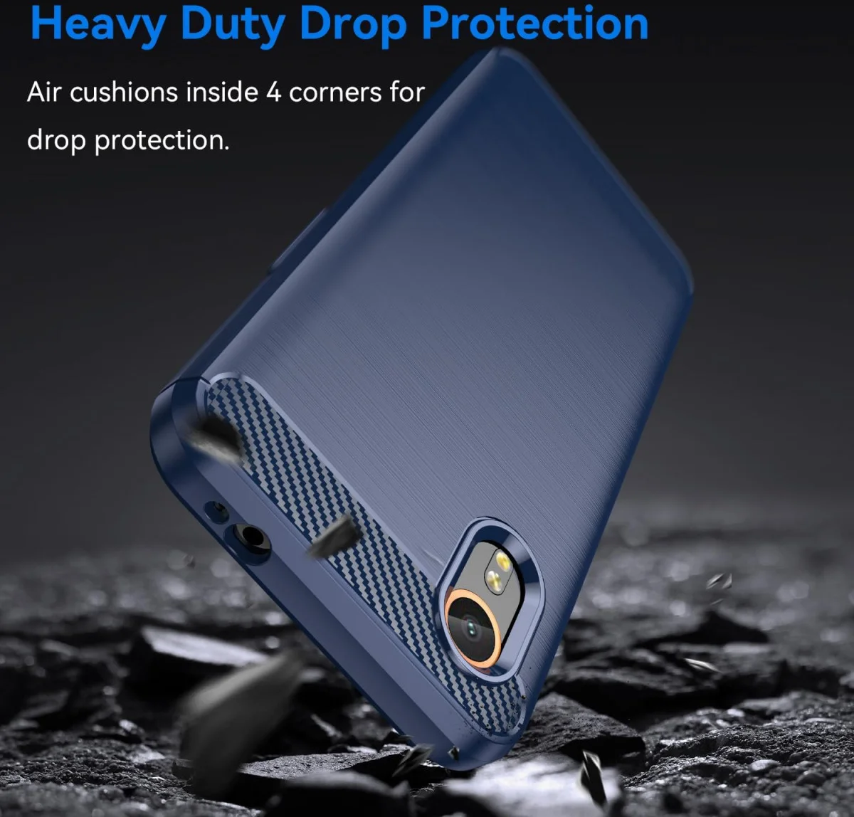 Samsung Galaxy Xcover 7 Hoesje Geborsteld TPU Back Cover Blauw afbeelding 4
