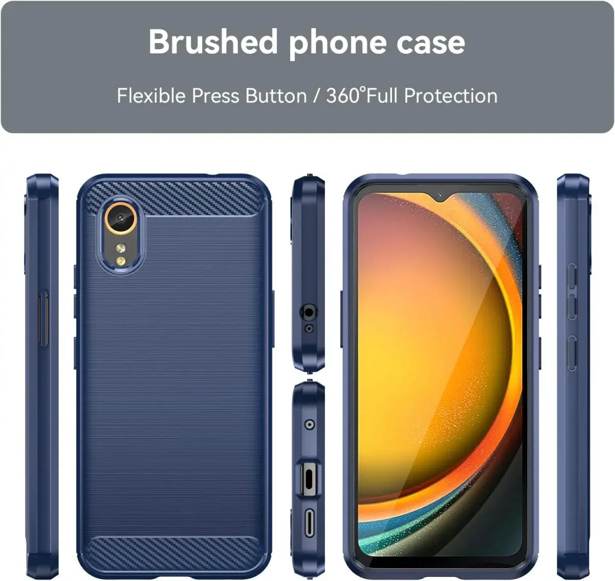 Samsung Galaxy Xcover 7 Hoesje Geborsteld TPU Back Cover Blauw afbeelding 9