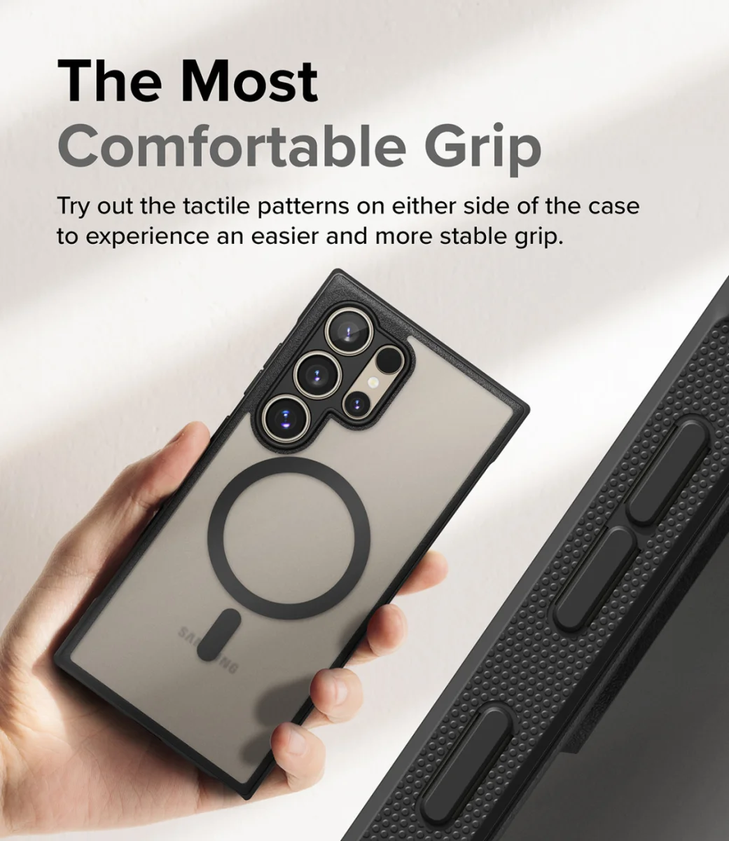 Ringke Fusion Bold Samsung Galaxy S24 Ultra Hoesje MagSafe Matte Zwart afbeelding 5