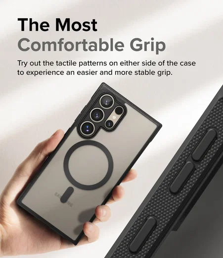 Ringke Fusion Bold Samsung Galaxy S24 Ultra Hoesje MagSafe Matte Zwart afbeelding 5