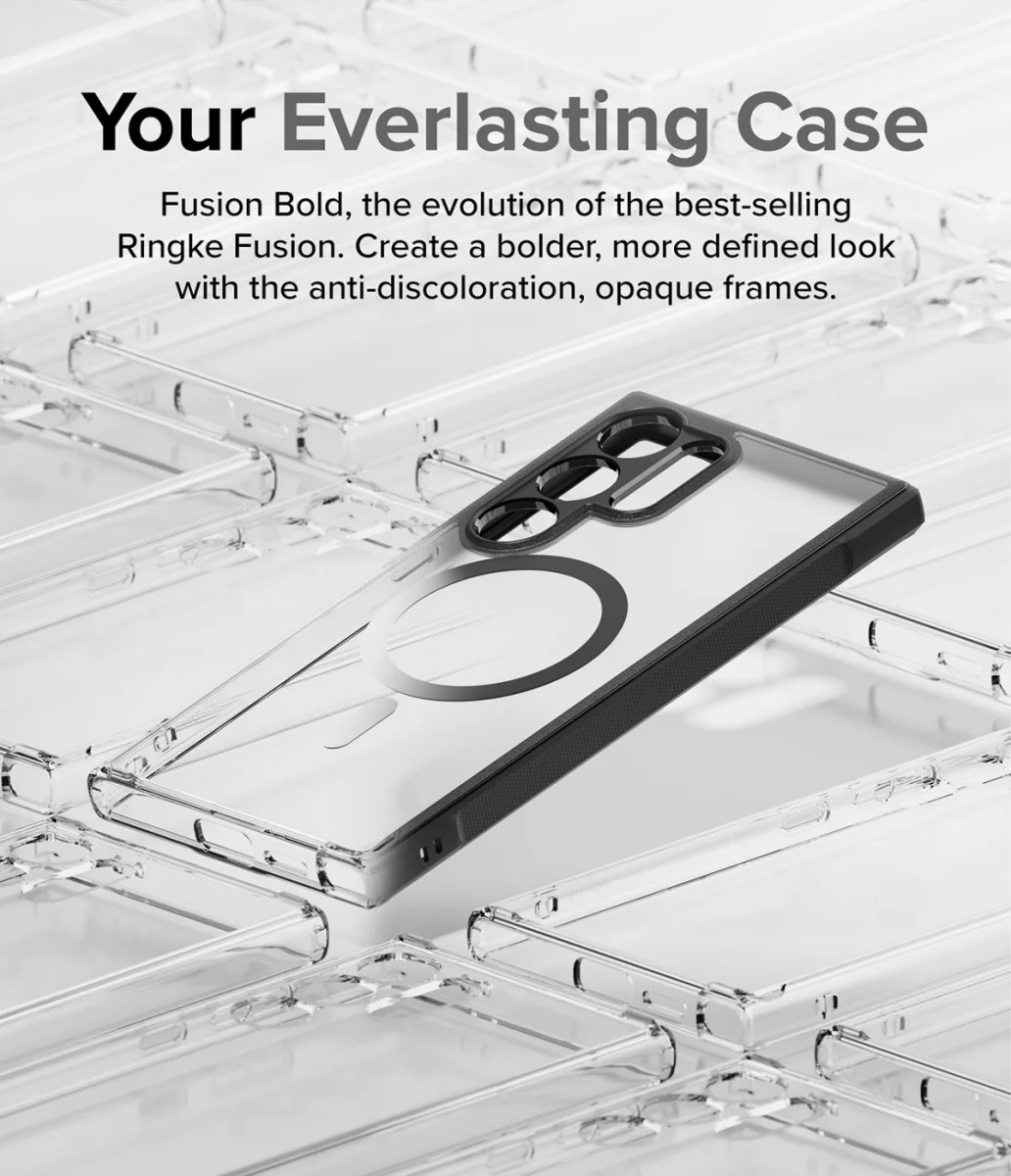 Ringke Fusion Bold Samsung Galaxy S24 Ultra Hoesje MagSafe Matte Zwart afbeelding 6