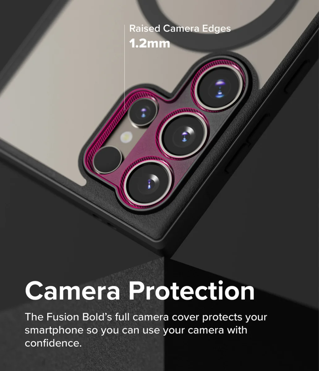 Ringke Fusion Bold Samsung Galaxy S24 Ultra Hoesje MagSafe Matte Zwart afbeelding 7