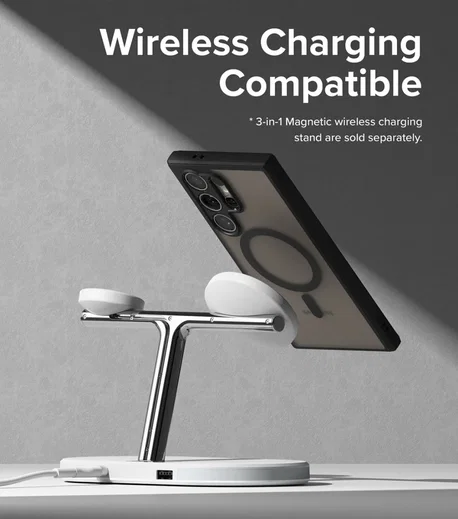 Ringke Fusion Bold Samsung Galaxy S24 Ultra Hoesje MagSafe Matte Zwart afbeelding 10