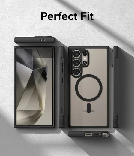Ringke Fusion Bold Samsung Galaxy S24 Ultra Hoesje MagSafe Matte Zwart afbeelding 11