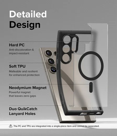 Ringke Fusion Bold Samsung Galaxy S24 Ultra Hoesje MagSafe Matte Zwart afbeelding 12