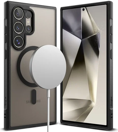 Ringke Fusion Bold Samsung Galaxy S24 Ultra Hoesje MagSafe Matte Zwart afbeelding 2