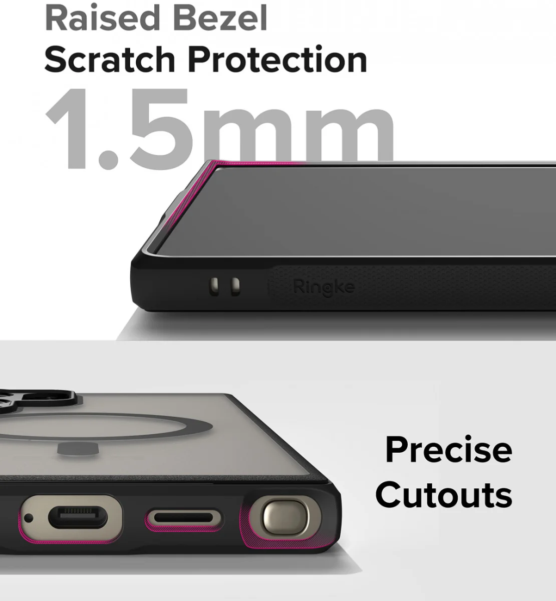 Ringke Fusion Bold Samsung Galaxy S24 Ultra Hoesje MagSafe Matte Zwart afbeelding 13