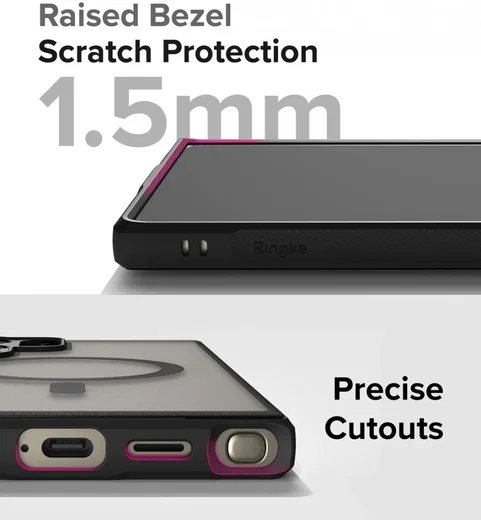 Ringke Fusion Bold Samsung Galaxy S24 Ultra Hoesje MagSafe Matte Zwart afbeelding 13