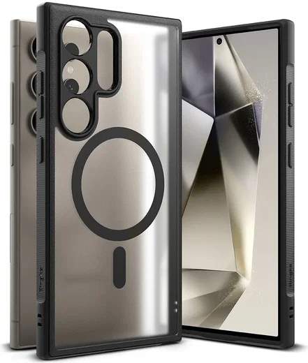 Ringke Fusion Bold Samsung Galaxy S24 Ultra Hoesje MagSafe Matte Zwart afbeelding 1