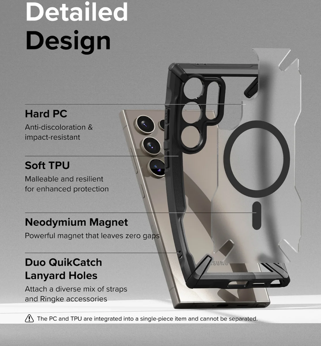 Ringke Fusion X Magnetic Samsung Galaxy S24 Ultra Hoesje MagSafe Zwart afbeelding 8