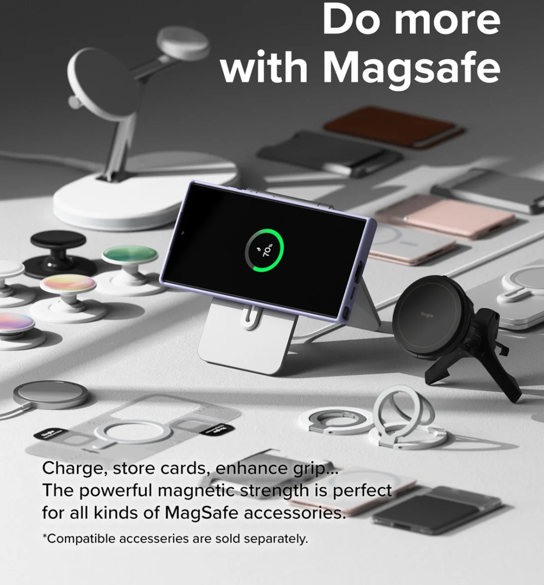 Ringke Silicone Samsung Galaxy S24 Ultra Hoesje MagSafe Paars afbeelding 3