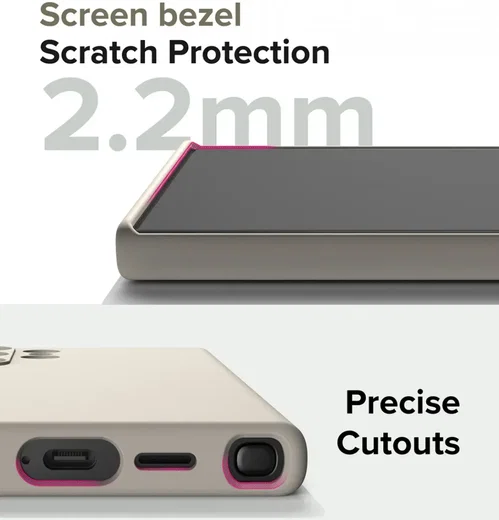 Ringke Silicone Samsung Galaxy S24 Ultra Hoesje MagSafe Beige afbeelding 12