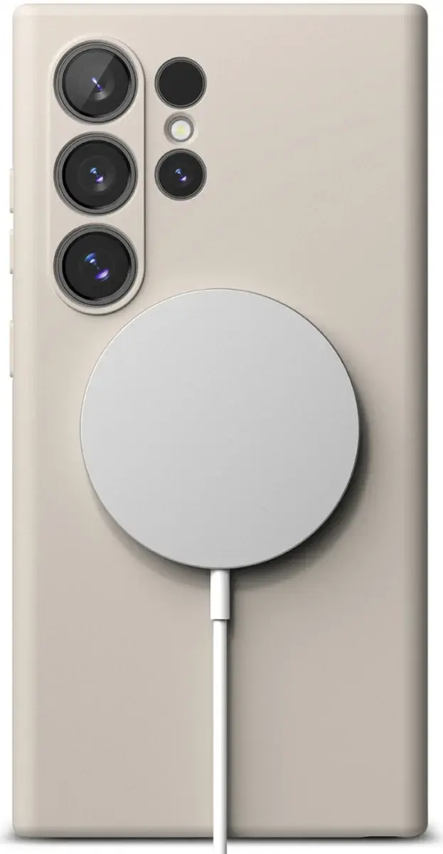 Ringke Silicone Samsung Galaxy S24 Ultra Hoesje MagSafe Beige afbeelding 15