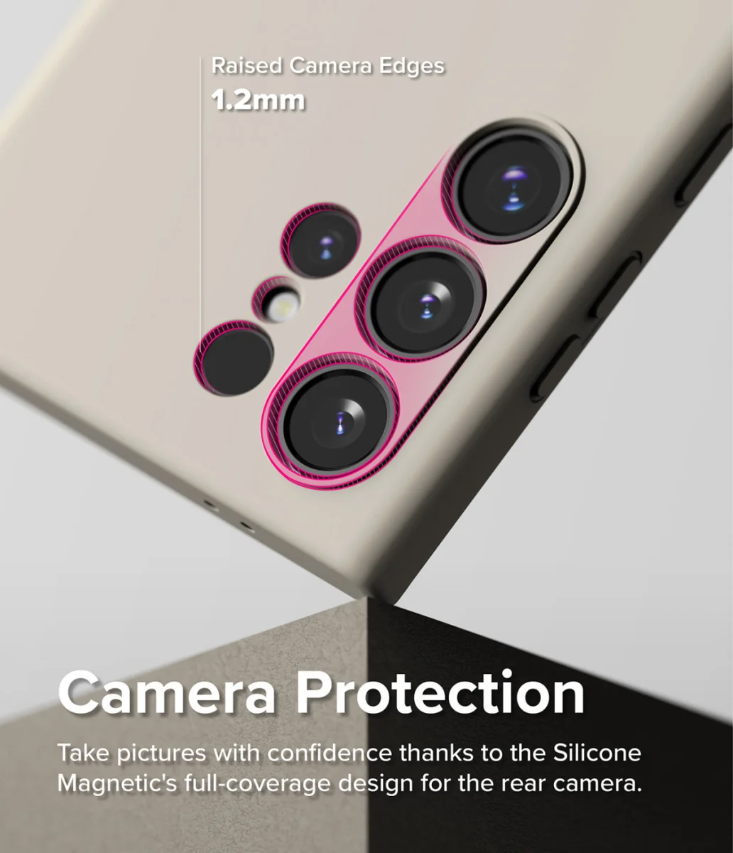 Ringke Silicone Samsung Galaxy S24 Ultra Hoesje MagSafe Beige afbeelding 6