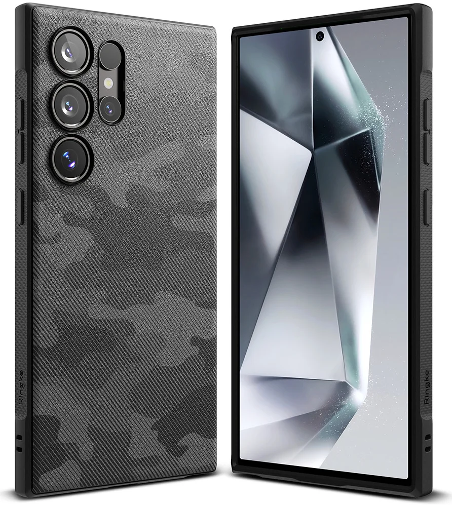 Ringke Onyx Samsung Galaxy S24 Ultra Hoesje TPU Back Cover Camo Zwart afbeelding 2
