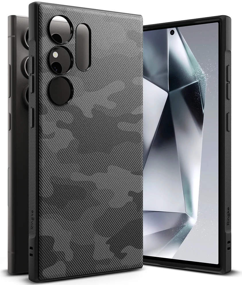 Ringke Onyx Samsung Galaxy S24 Ultra Hoesje TPU Back Cover Camo Zwart afbeelding 1
