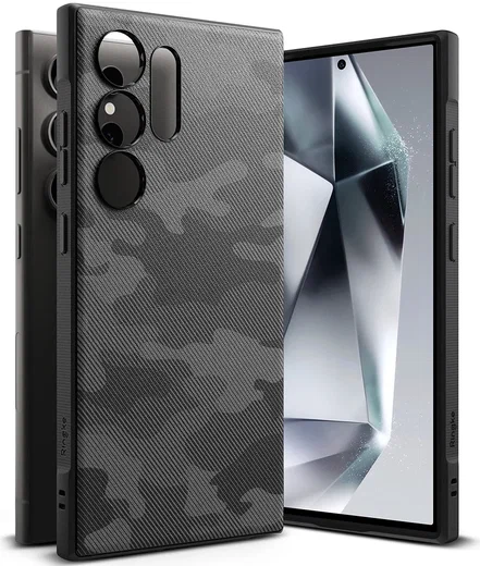 Ringke Onyx Samsung Galaxy S24 Ultra Hoesje TPU Back Cover Camo Zwart afbeelding 1
