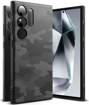 Ringke Onyx Samsung Galaxy S24 Ultra Hoesje TPU Back Cover Camo Zwart