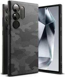 Ringke Onyx Samsung Galaxy S24 Ultra Hoesje TPU Back Cover Camo Zwart afbeelding