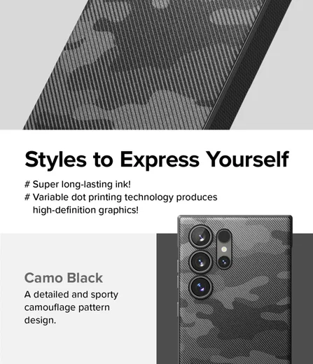 Ringke Onyx Samsung Galaxy S24 Ultra Hoesje TPU Back Cover Camo Zwart afbeelding 4