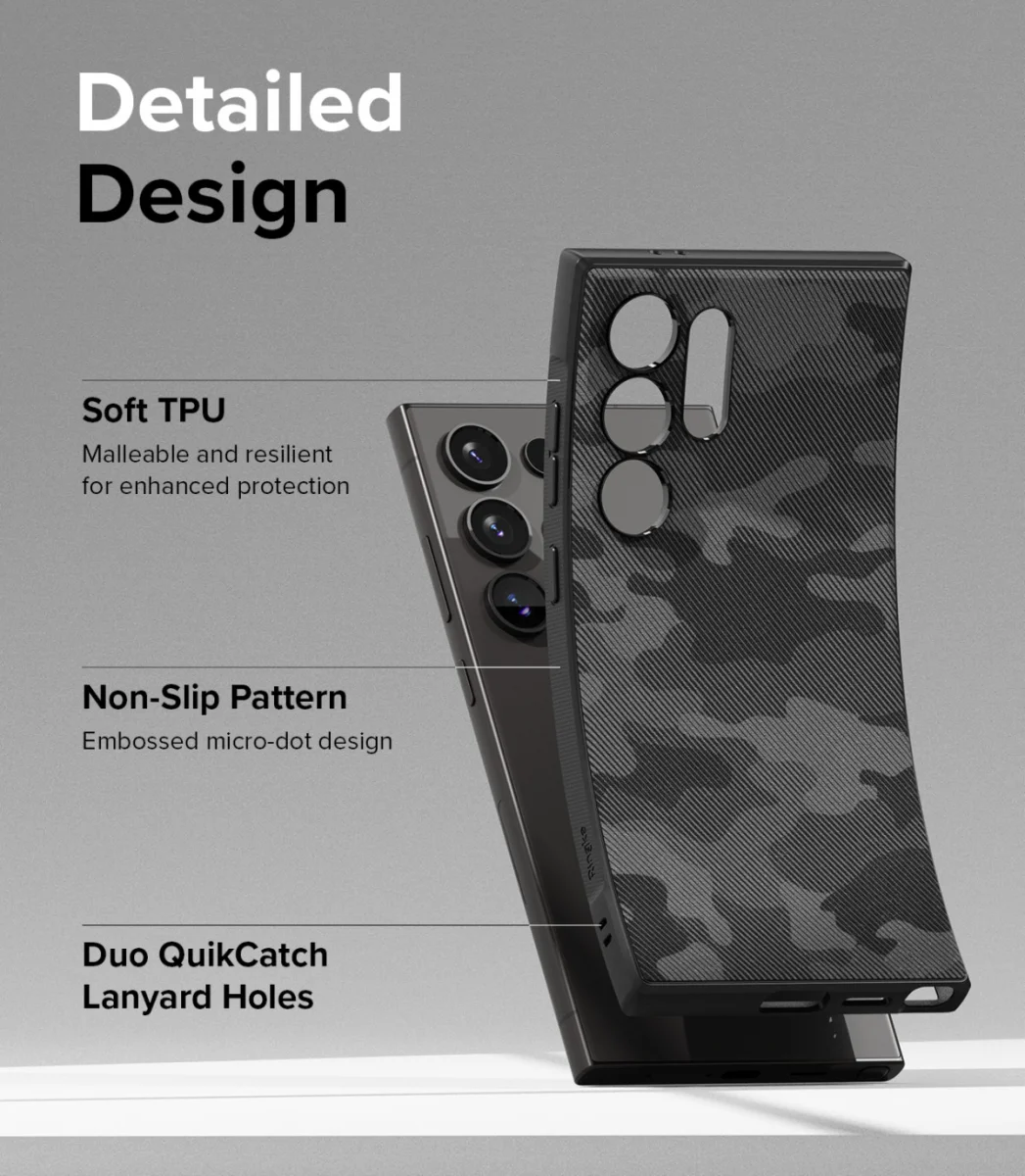 Ringke Onyx Samsung Galaxy S24 Ultra Hoesje TPU Back Cover Camo Zwart afbeelding 7