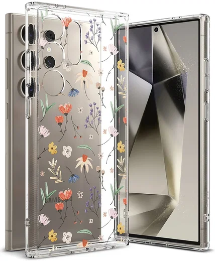 Ringke Fusion Samsung Galaxy S24 Ultra Hoesje Back Cover Dry Flowers afbeelding 1