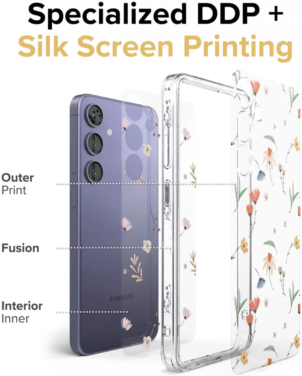 Ringke Fusion Design Samsung Galaxy S24 Hoesje Back Cover Dry Flowers afbeelding 5
