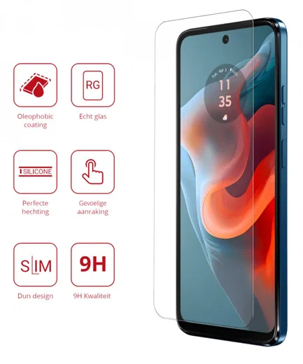 Rosso Motorola Moto G34 9H Tempered Glass Screen Protector afbeelding 2