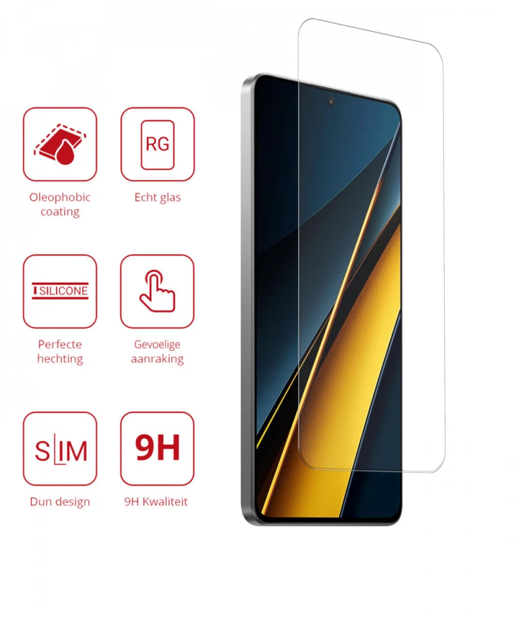 Rosso Xiaomi Poco X6 Pro 9H Tempered Glass Screen Protector afbeelding 2
