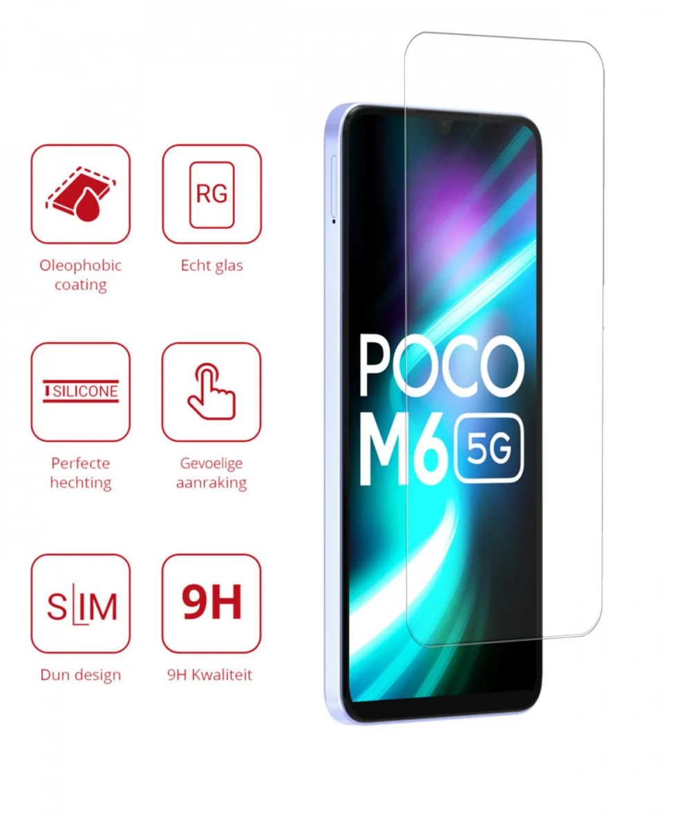 Rosso Xiaomi Redmi 13 4G / Poco M6 9H Tempered Glass Screen Protector afbeelding 2