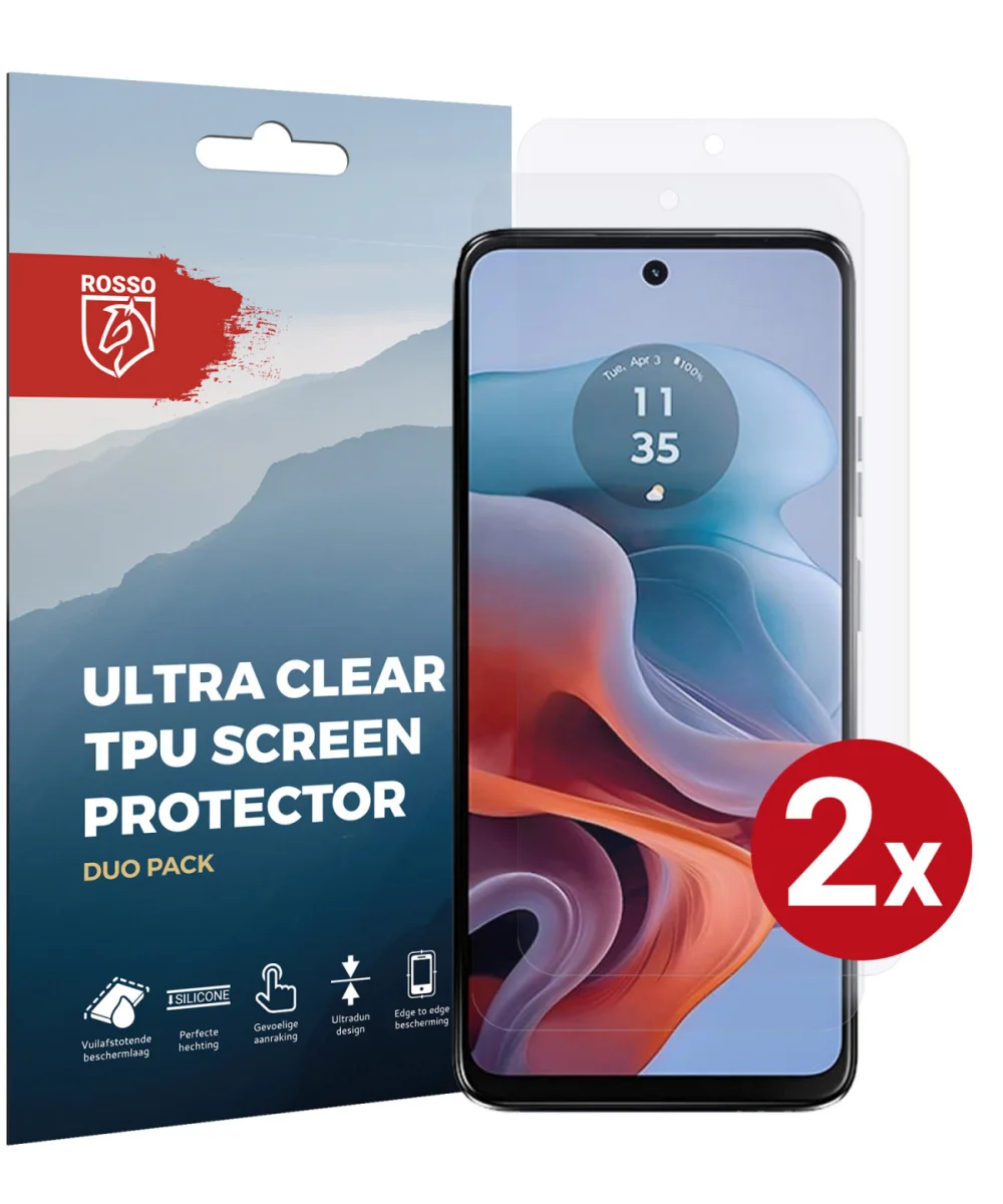 Rosso Motorola Moto G34 Screen Protector Ultra Clear Duo Pack afbeelding 1
