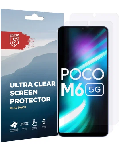 Rosso Xiaomi Redmi 13 4G / Poco M6 Screen Protector Ultra Clear Duo Pack afbeelding 7