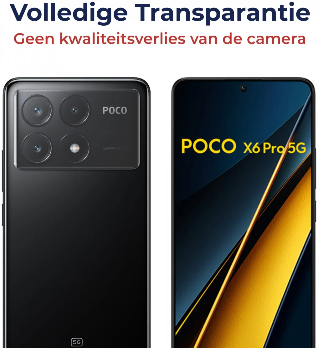 Rosso Xiaomi Poco X6 Pro Camera Lens Protector Transparant afbeelding 4