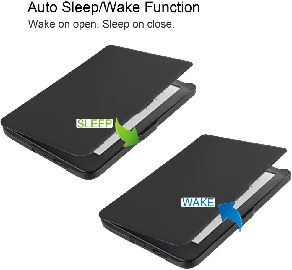 Kobo Clara HD Hoes Book Case Sleep Cover Beschermhoes Zwart afbeelding 3