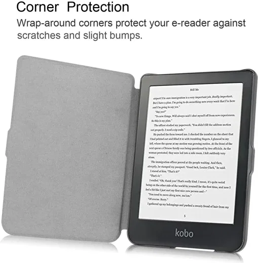 Kobo Clara HD Hoes Book Case Sleep Cover Beschermhoes Zwart afbeelding 5