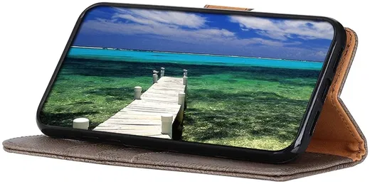 KHAZNEH Oppo A58 4G Hoesje Portemonnee Book Case Khaki afbeelding 3