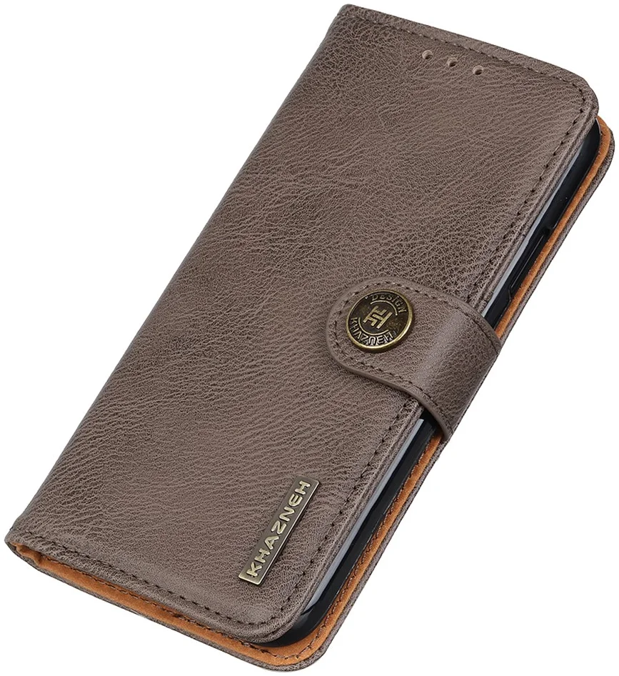 KHAZNEH Oppo A58 4G Hoesje Portemonnee Book Case Khaki afbeelding 6